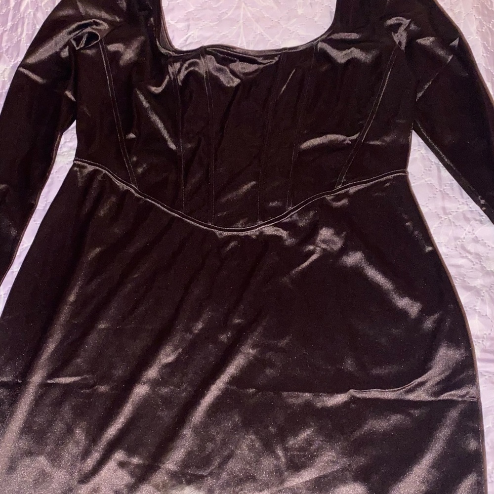 brown silk dress